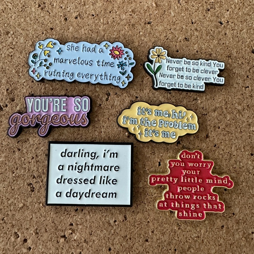 Taylor Swift lyric Pin Set